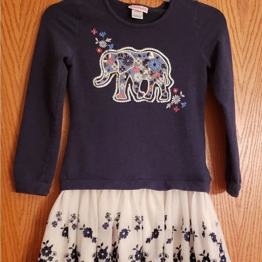 Flapdoodles Brand Elephant Girls Dress Sz 10/12